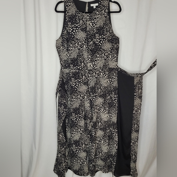 Joie Mairead D Caviar Cropped Wide-Leg Wrap Waist Palazzo Pant Jumpsuit - Sz 12 - Picture 8 of 16